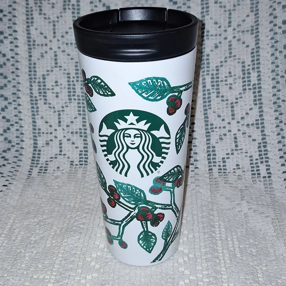 Starbucks 2016 Double Wall Stainless HOLLY BERRY Travel Mug Tumbler 2017 PROMO